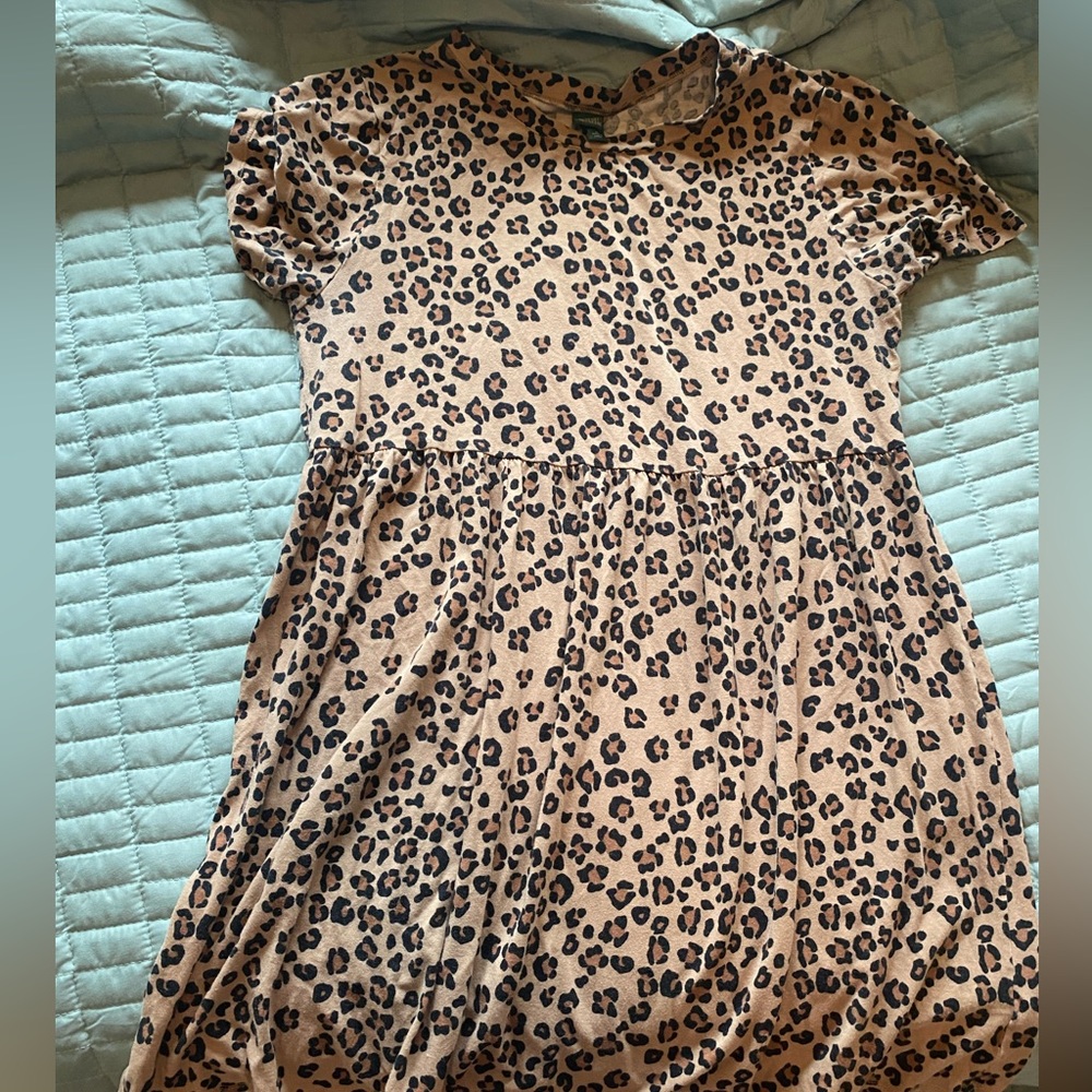 Animal Print Babydoll Dress